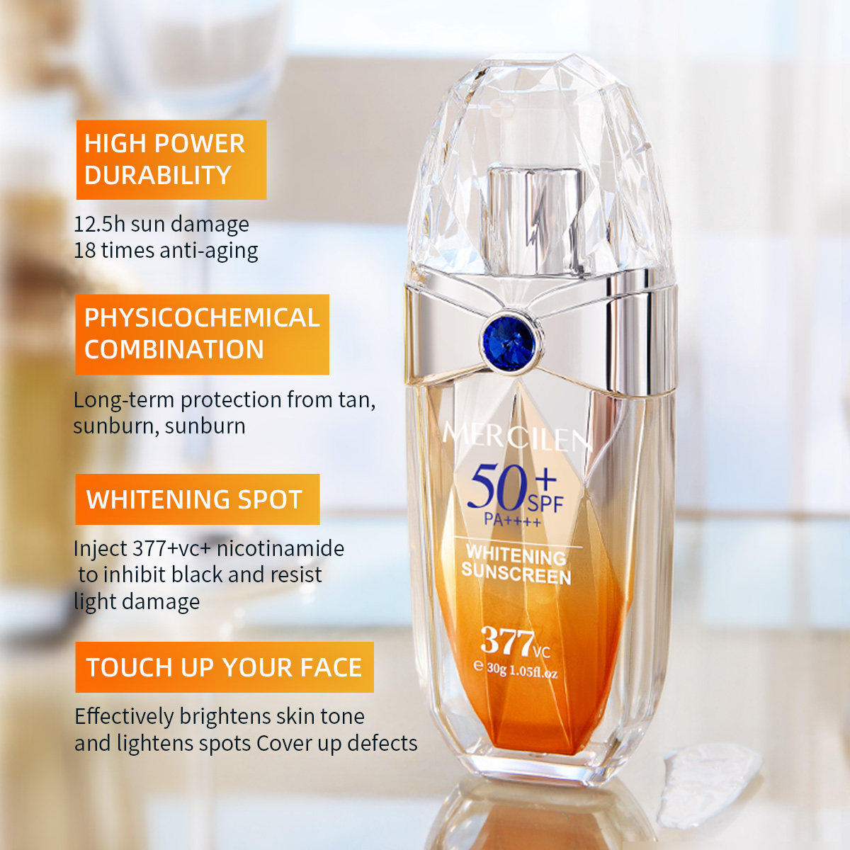 Mercilen Sunscreen 30g, Spf50+ - Spf 50 Sunscreen ulasan dan harga