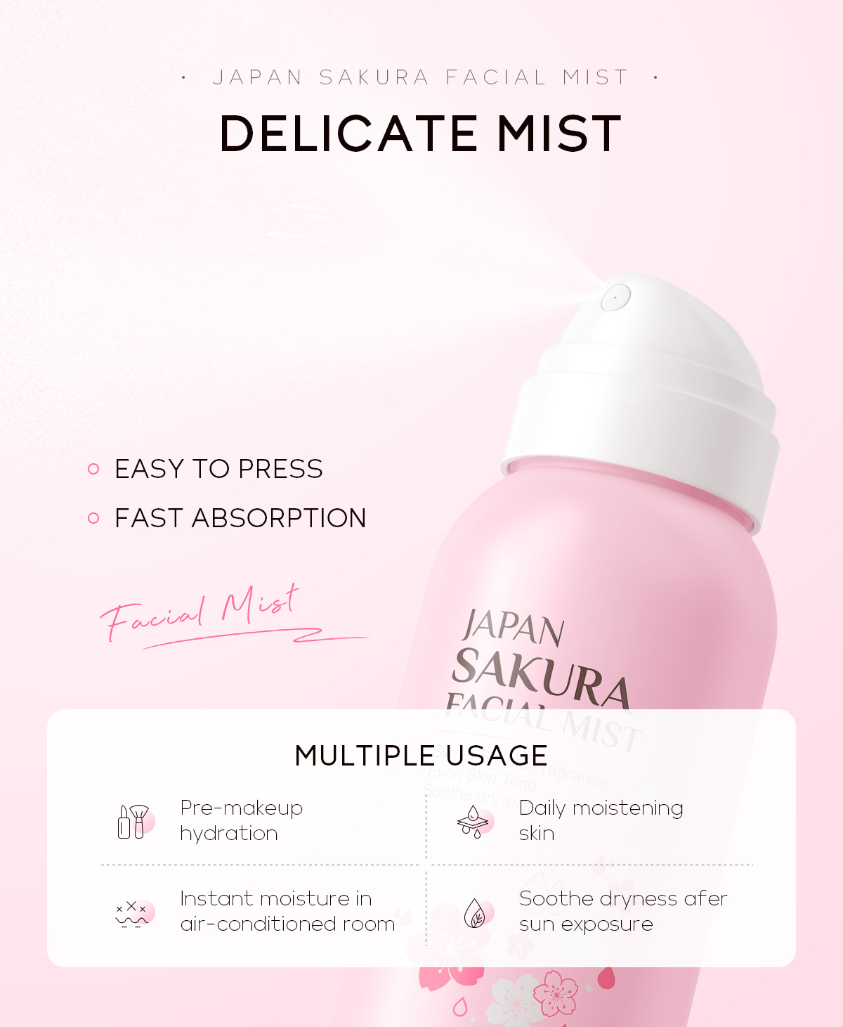 LAIKOU Sakura Facial Mist Brig - Skincare Niacinamide ulasan dan harga